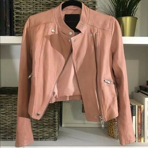 Peach/Pink Size Small Club Monaco Leather Jacket